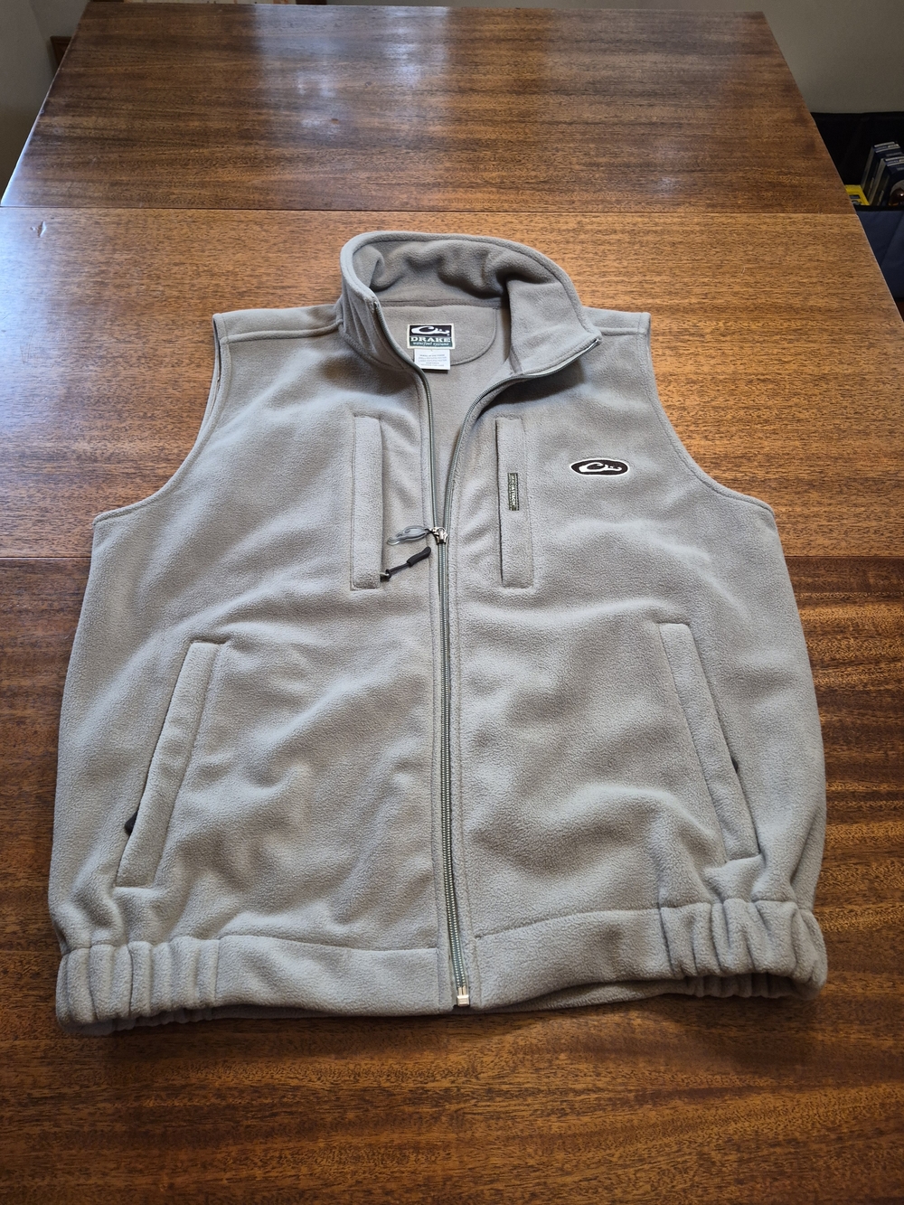 Drake Men's Light Khaki Color Fleece Vest Size Large